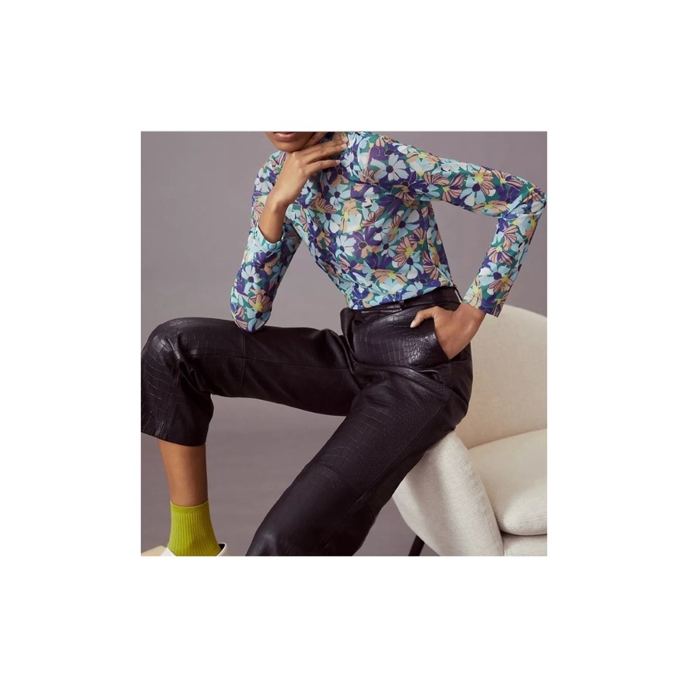NEW Maeve by Anthropologie Mesh Pullover Floral Top